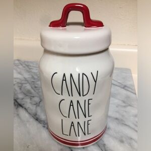 Rae Dunn Candy Cane Lane Canister with Lid